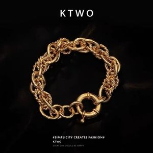 Gold Bracelet with rope shape design chains